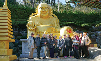 Visiting an oceanfront Buddhist Temple in Busan, South Korea.