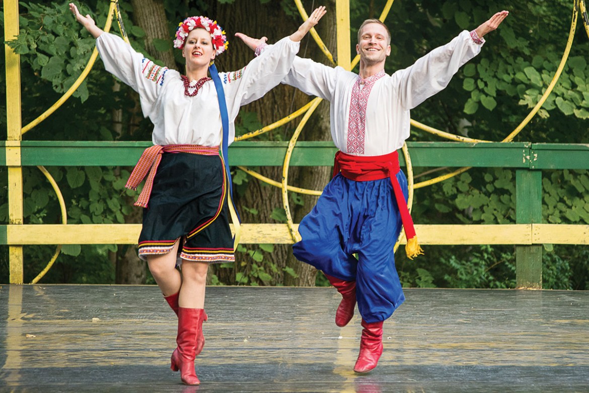 Stephanie and Roman Milan of the Kazka Ukrainian Folk Ensemble perform at the 2015 Ukrainian Festival at the Ukrainian Homestead.