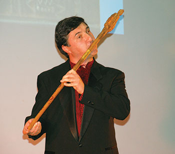 Dr. Andrei Pidkivka plays the tylynka, a shepherd’s flute.
