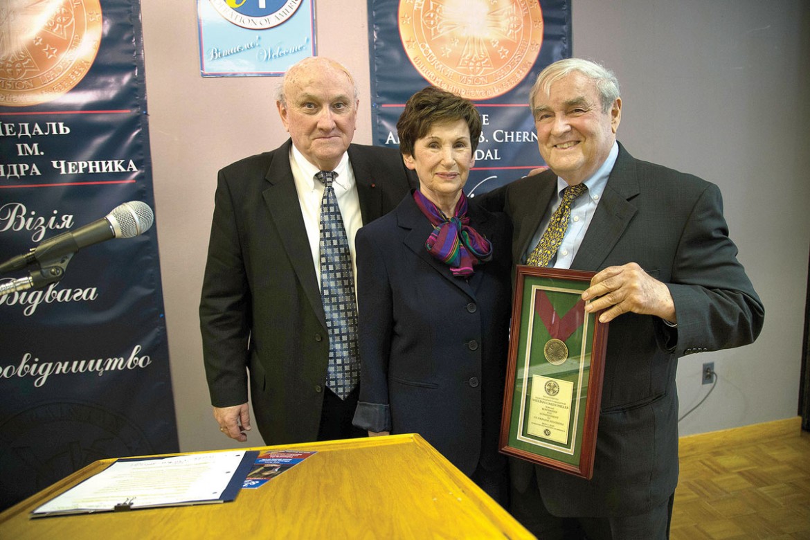 Ambassador William Green Miller (right) with former Rep. Charles Dougherty and Dr. Zenia Chernyk. 