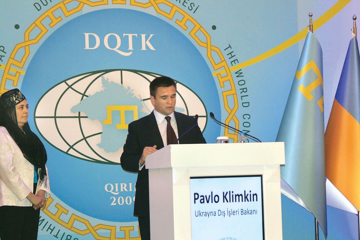 Foreign Affairs Minister Pavlo Klimkin delivers a message from Ukraine to the World Congress of Crimean Tatars.