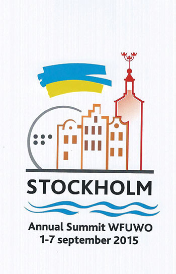 Logo of the 2015 annual general meeting of the World Federation of Ukrainian Women’s Organizations, which was held in Stockholm.