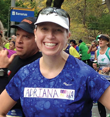 NEW YORK – Adriana K. Malone, M.D., a member of Ukrainian National Association Branch 25, was a second-year participant in the New York City Marathon held on November 1. (This year her time was 4:28:01.) Dr. Malone is assistant professor at the Tisch Cancer Institute Bone Marrow and Stem Cell Transplantation and director of Hematology/Oncology and BMT Fellowship Programs at the Icahn School of Medicine at Mount Sinai. She lives with her husband and their two children in Manhattan.