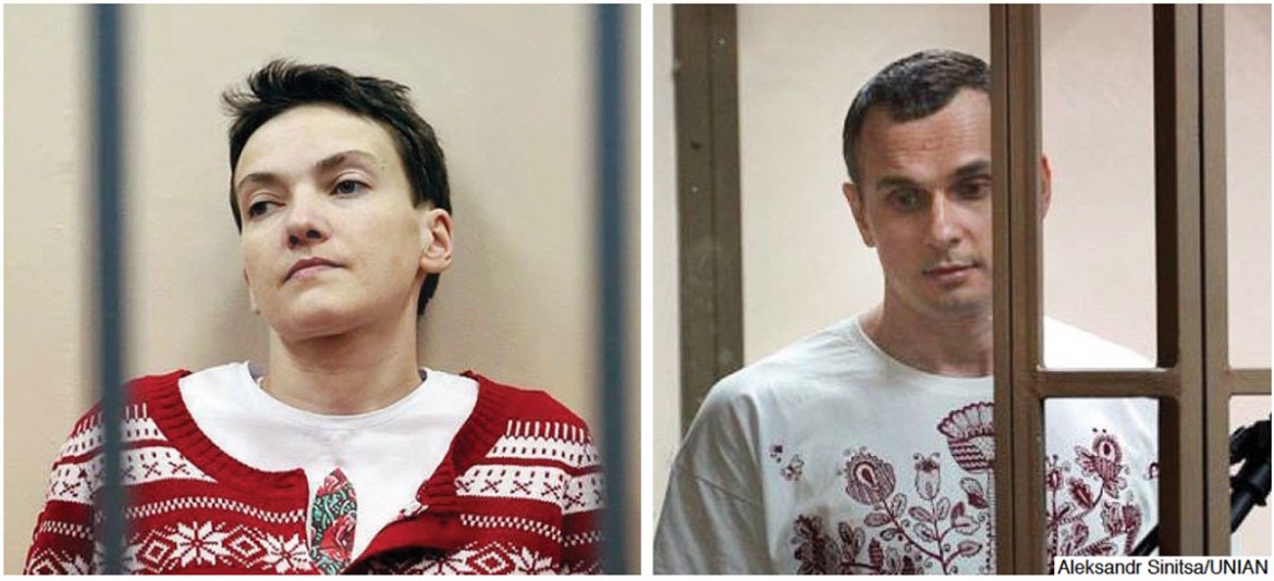 Among the political prisoners being held in Russia during 2015 were Nadiya Savchenko and Oleh Sentsov.