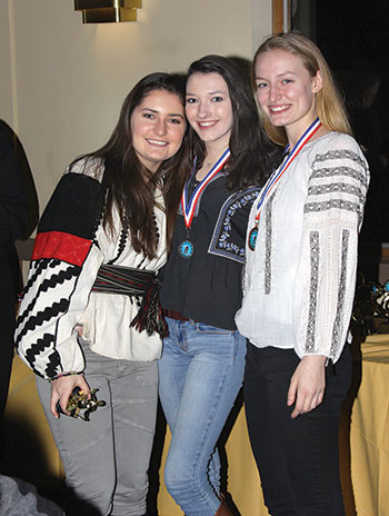 Winners among girls age 17-19 (from left) Maya Lopatynsky, Diana Blyznak and Taisa Sorobay.