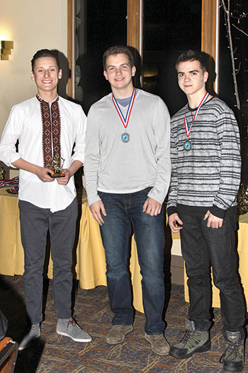 Winners among boys age 15-16 (from left) Maximilian Chuma, Alexander Iwaskiw and Michael Moroch.