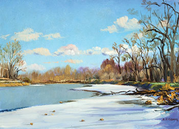 Andrei Kushnir, “Port Republic, South Branch,” by Andrei Kushnir (10 by 14 inches, oil on canvas).