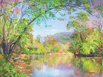 “Shenandoah Near Tumbling Run” by Andrei Kushnir (14 by 18 inches, oil on canvas). 