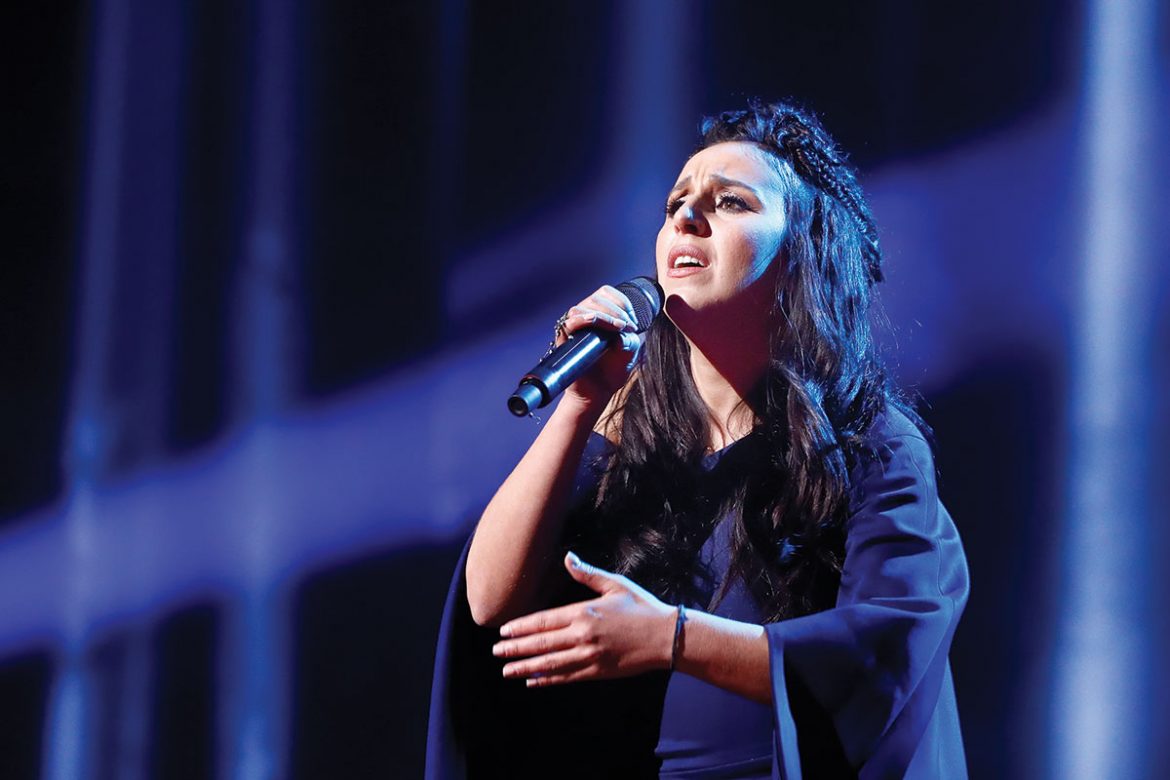 Jamala performs her song “1944” during Eurovision’s grand final.
