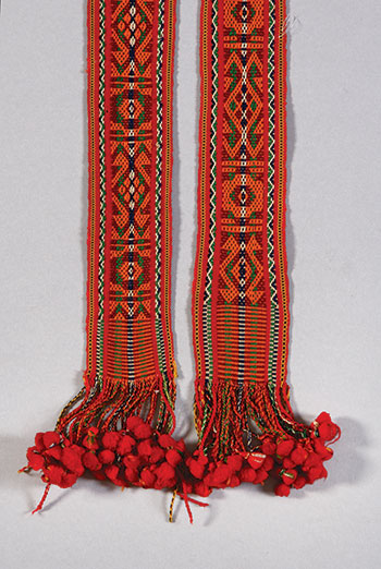 A sash, or “poyas” (warp double-faced weave), of the 1920s from the Hutsul region, Ivano-Frankivsk Oblast, eastern Carpathians, Ukraine. 1920s. (UM Collection)
