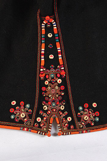 Detail from a “serdak,” or winter coat (woven felt), of the end of the 19th century/early 20th century from the Hutsul region, Ivano-Frankivsk Oblast, eastern Carpathians, Ukraine. (UM Collection)