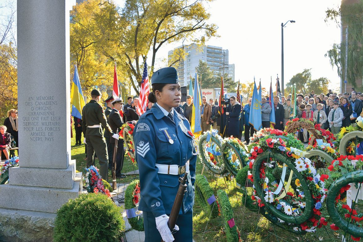 The Toronto branch of the Ukrainian Canadian Congress held its annual Remembrance Day Ceremony with ceremonial wreath-laying at the cenotaph at Canadian Ukrainian Memorial Park.