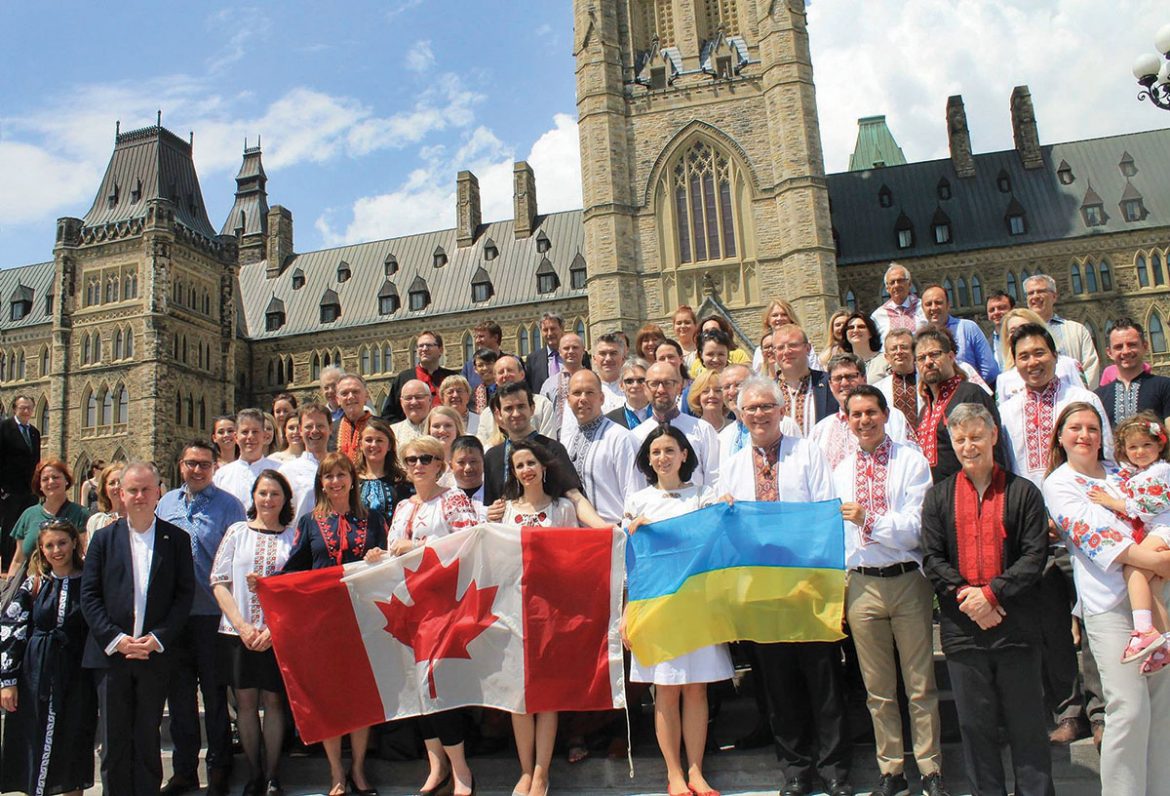 On May 18, Ukrainian Canadian activists gathered with leaders from all political parties from across the country on Parliament Hill to mark International Vyshyvanka (Ukrainian Embroidery) Day. Also joining the group seen above were Ukraine’s Ambassador to Canada Andriy Shevchenko and former Primer Minister Arseniy Yatsenyuk. Over 50 members of Parliament donned vyshyvanky in the House of Commons.