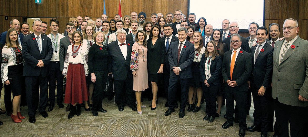 Interns of the Canada-Ukraine Parliamentary Program on Parliament Hill in Ottawa gathered on the occasion of the Prayer for Peace in Ukraine and Throughout the World.