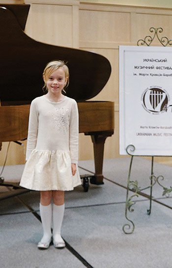 Piano award winner Zenia Gore, age 8.