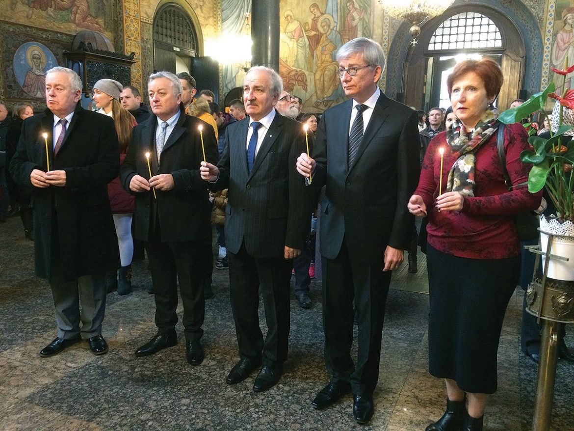 At the service in Bulgaria commemorating victims of the Holodomor.